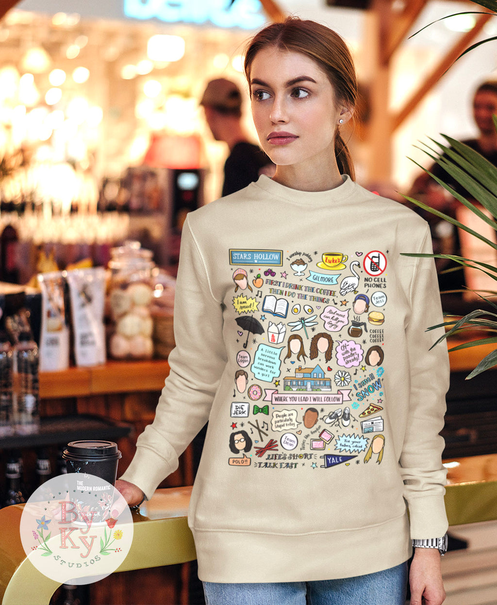 Sweatshirt Gilmore Girls Coffee - Pull Café Officiel Série TV, Cadeau Fan