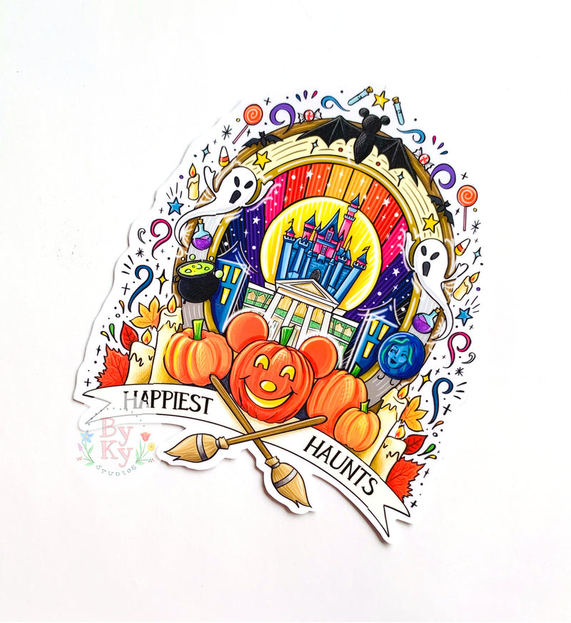 Happiest Haunts Vinyl Sticker