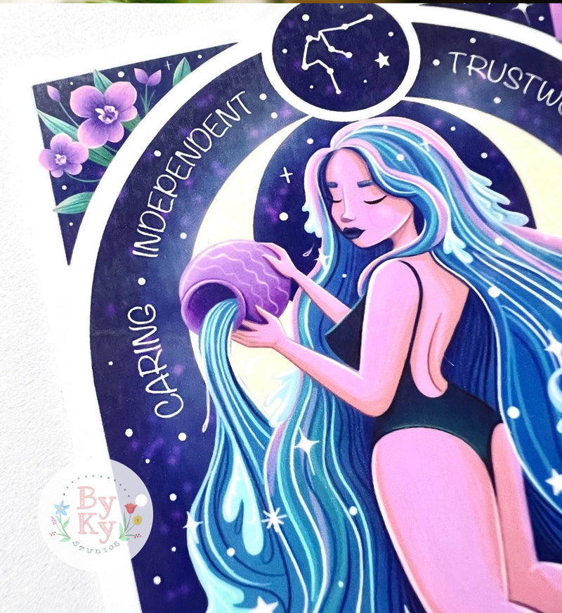 Aquarius Astrology Vinyl Sticker