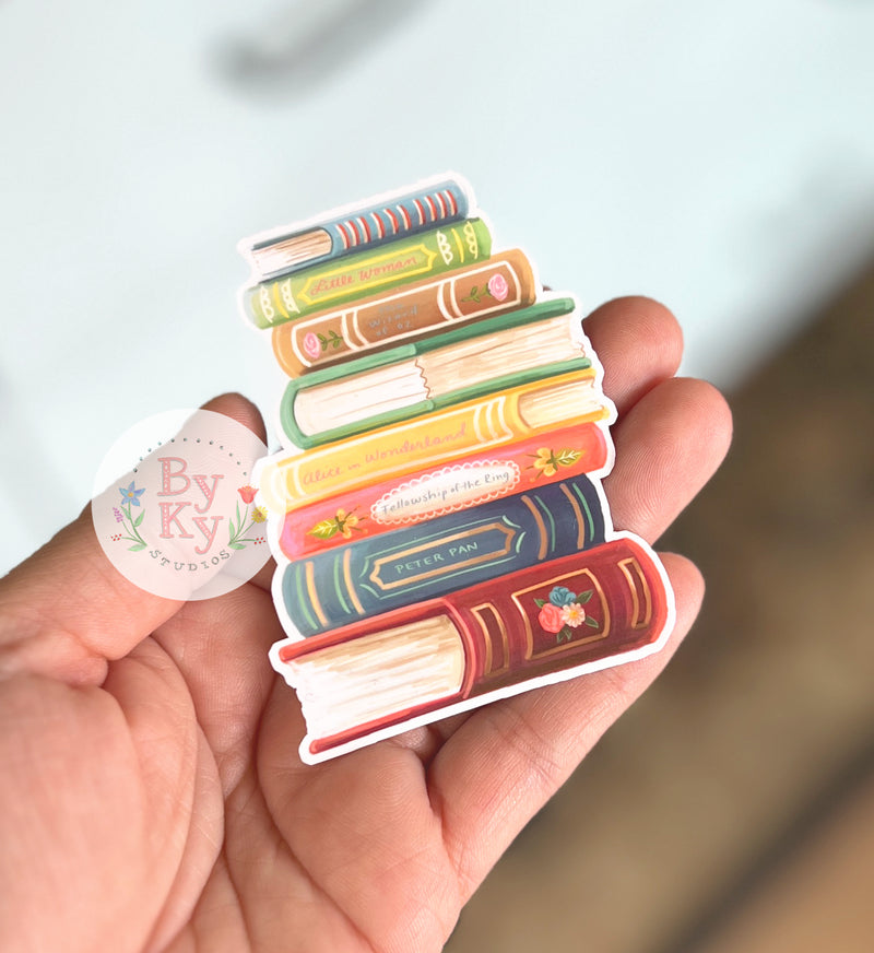 Book Stack Vinyl Sticker