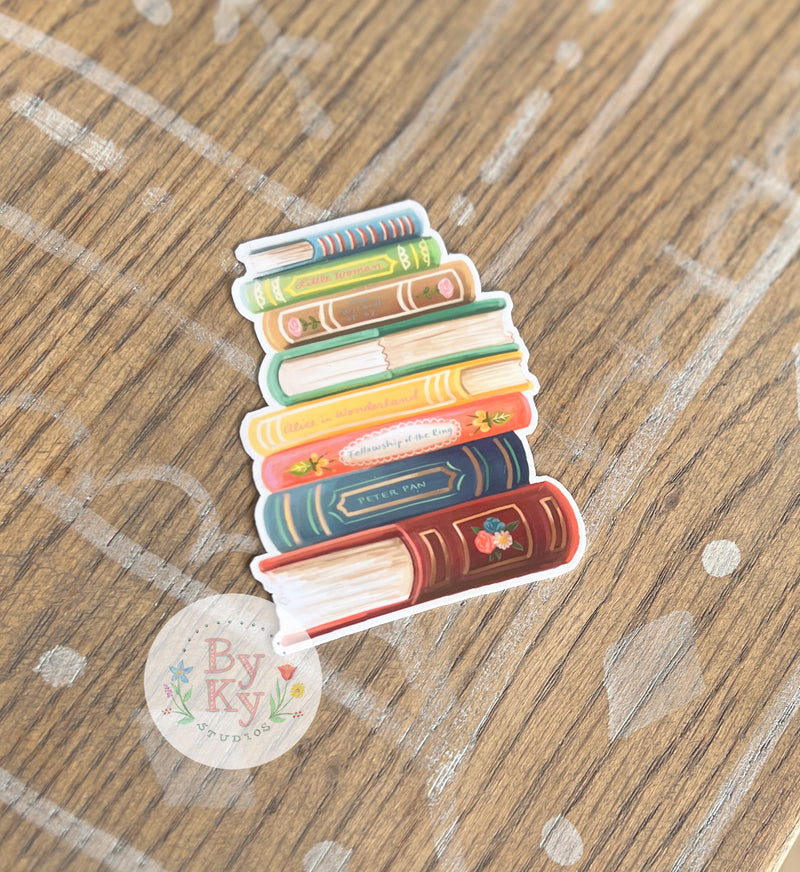 Book Stack Vinyl Sticker