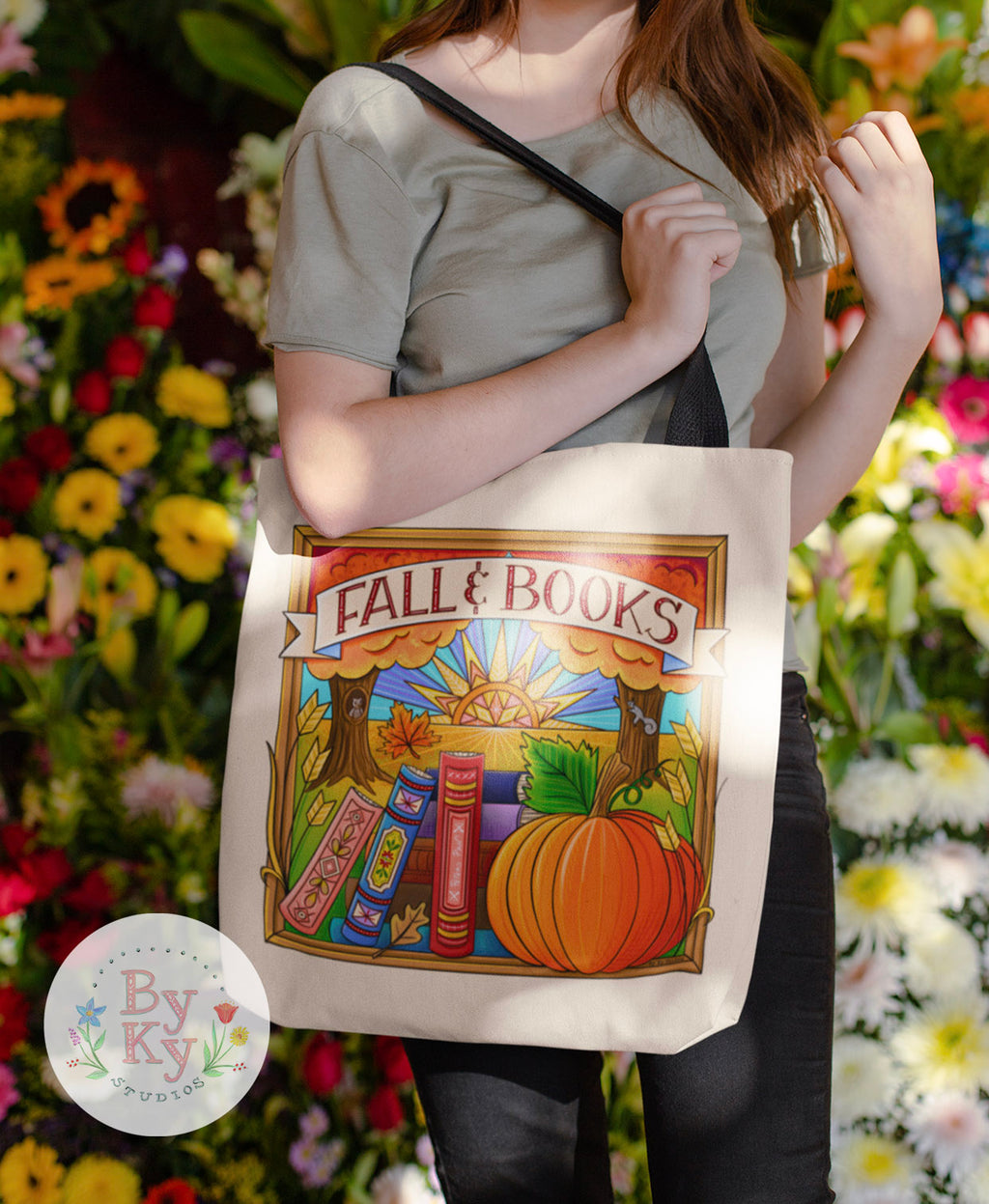 Fall & Books Tote Bag