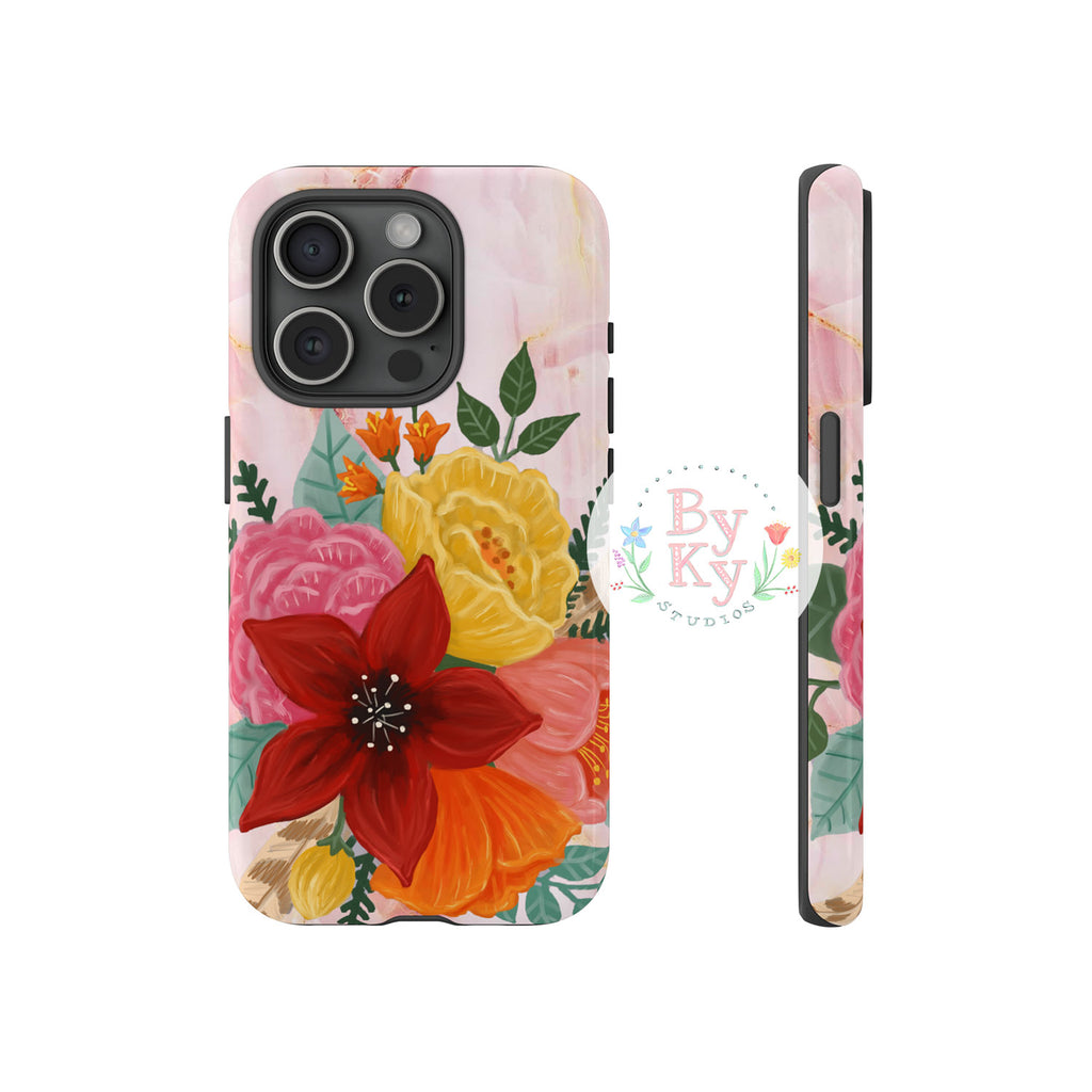 Flower & Feather Tough Phone Cases