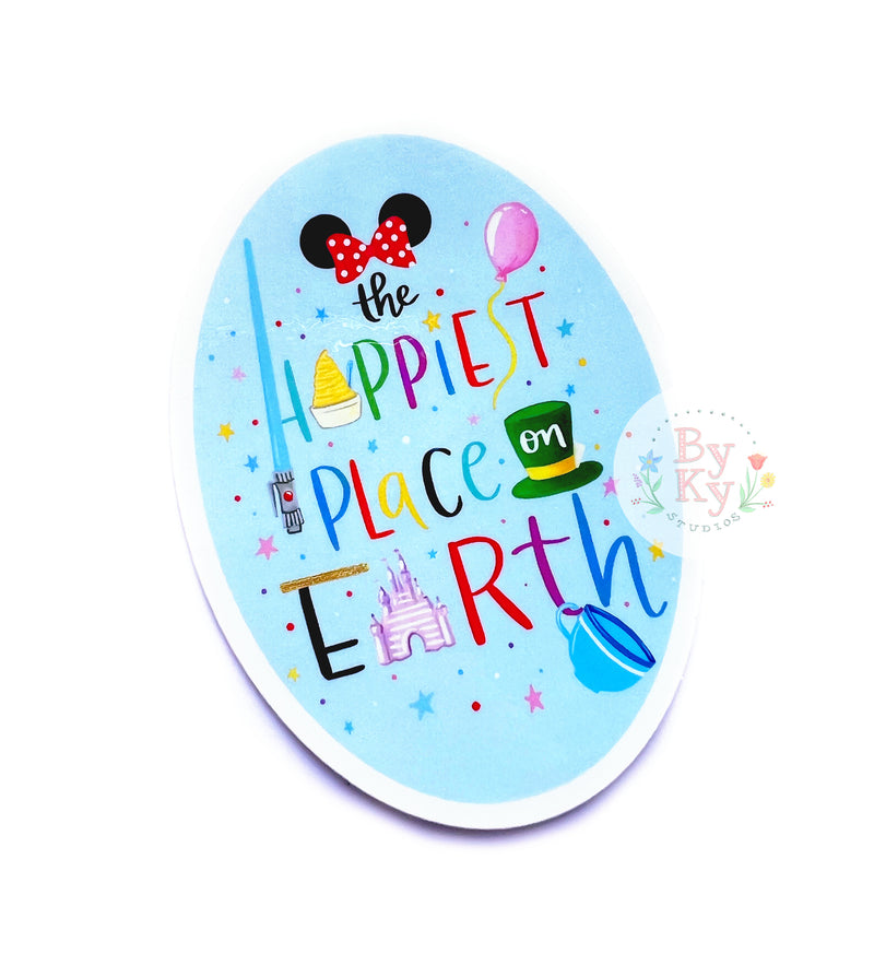 The Happiest Place On Earth Vinyl Sticker