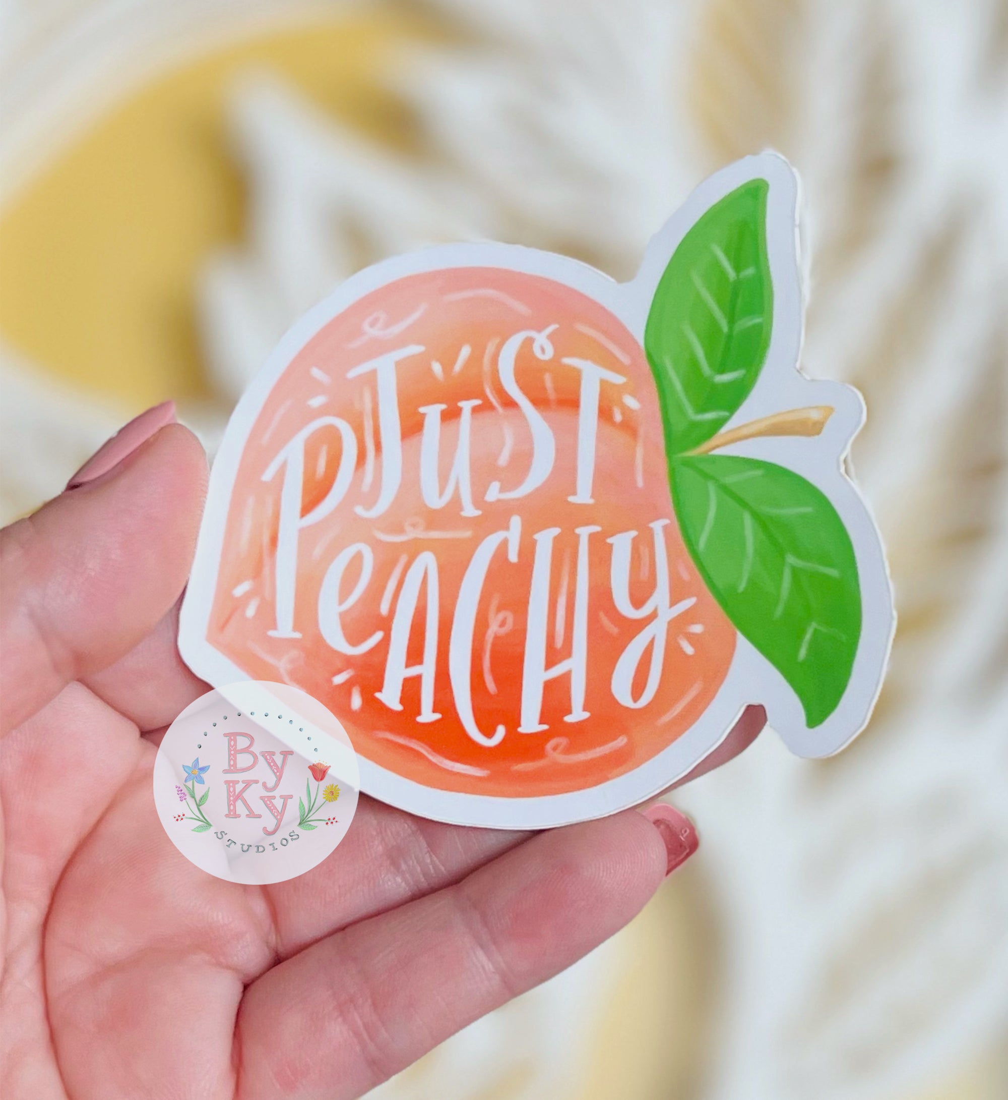 Just Peachy Vinyl Sticker – By Ky Studios