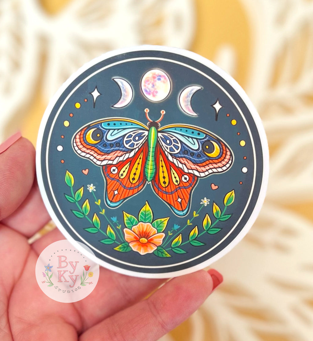 Moon Moth Vinyl Sticker