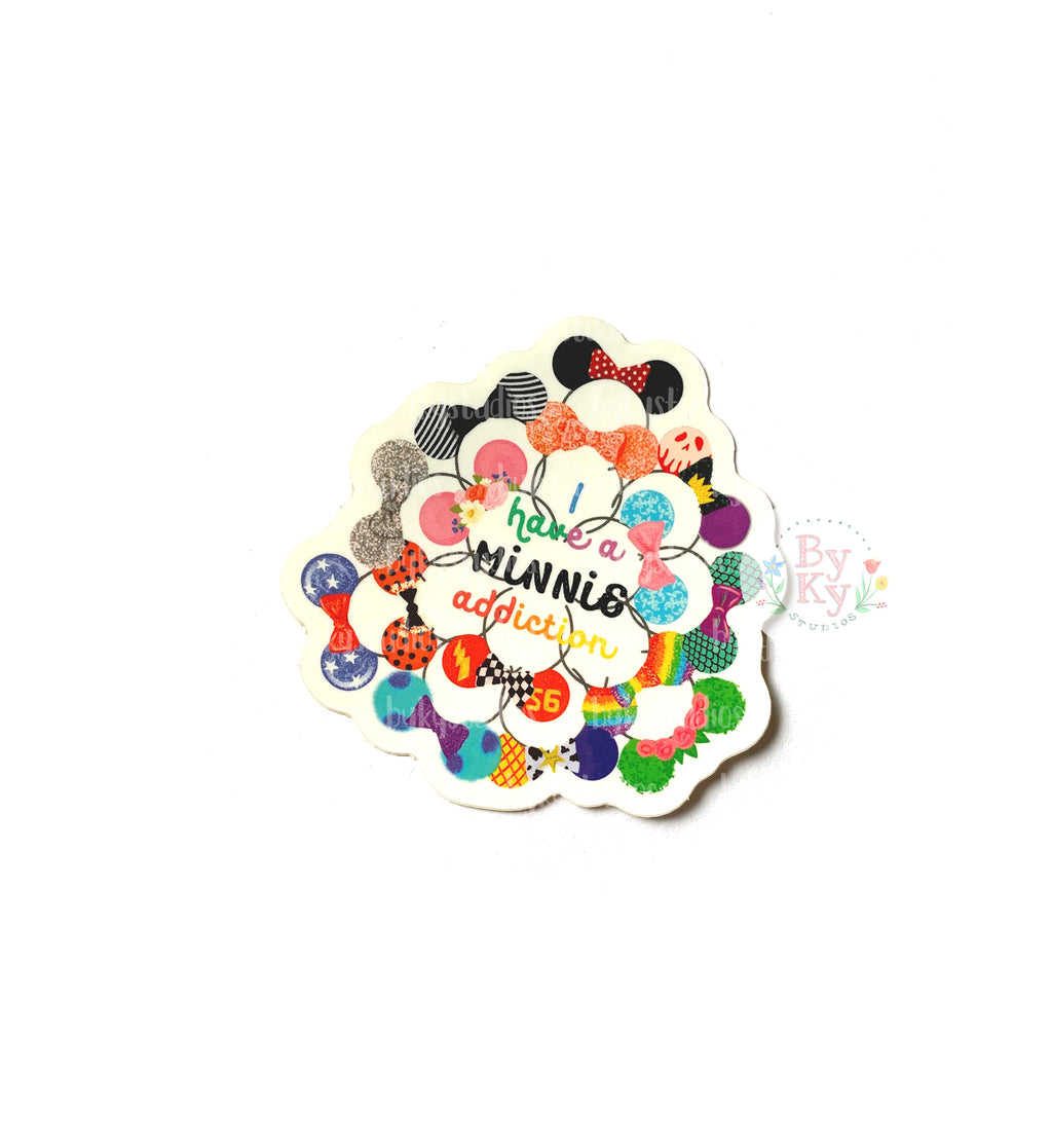 Minnie Ears 'Minnie Addiction' Vinyl Sticker